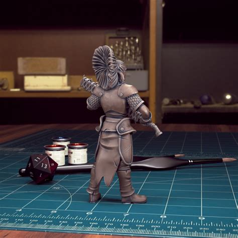 3D Printable DnD Heroes Firbolg Fighter Female Pre Supported By