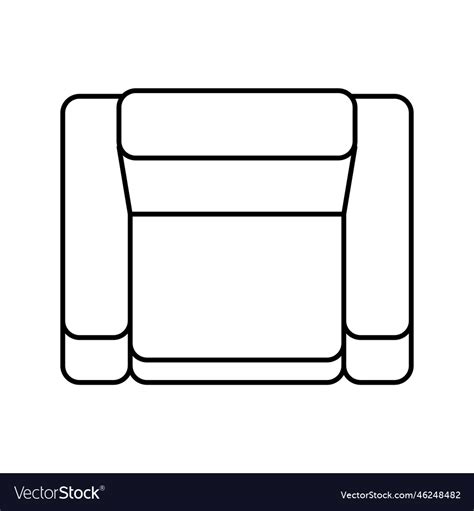 Chair top view line icon Royalty Free Vector Image