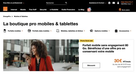 Quels sont les forfaits mobiles pro proposés par Orange Compte pro