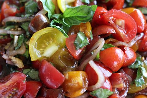 Beautiful Fresh Marinated Tomato Salad With Basil And Balsamic Artful Dishes