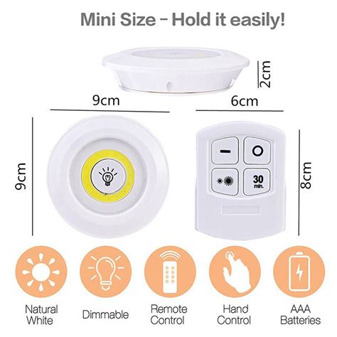 3X Wireless LED Light with Remote Control Timing Closet Under Cabinet