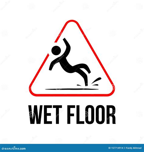 Wet Floor Logo Sign Vector Yellow Triangle With Falling Man