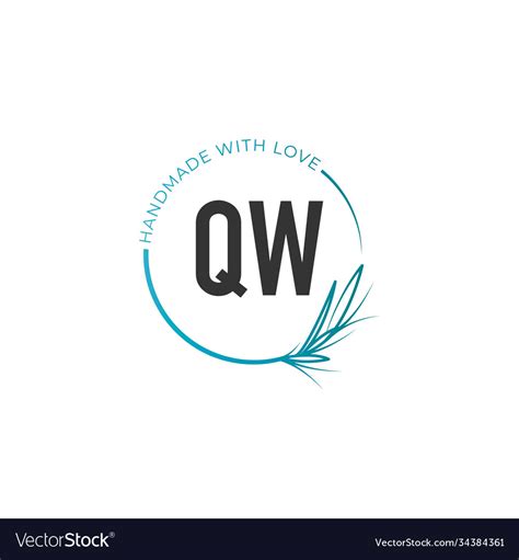 Initial Letter Qw Floral Feminine Logo Template Vector Image