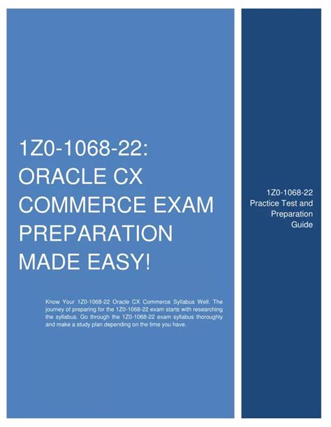 PPT 1Z0 1068 22 Oracle CX Commerce Exam Preparation Made Easy