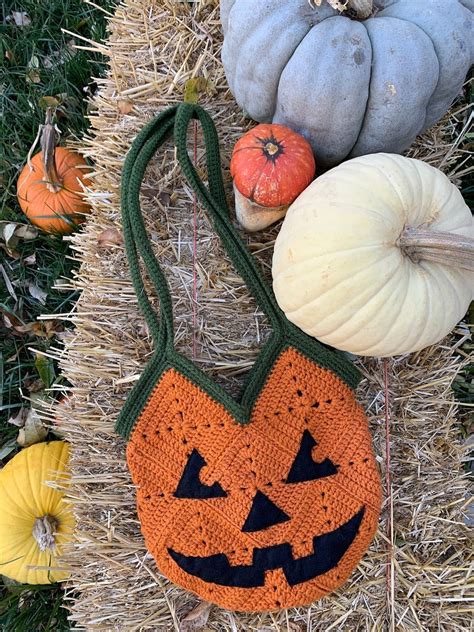 Pattern Jack O Lantern Crochet Bag Halloween Etsy Diy Crochet