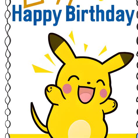 Pikachu Holding A Happy Birthday Card Creative Fabrica