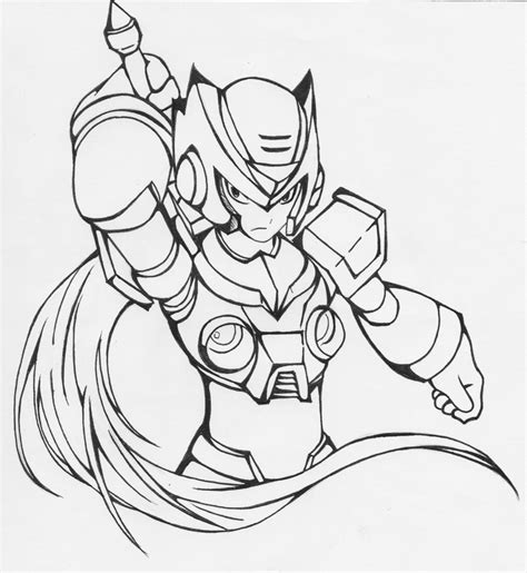 Zero (Megaman X) Lineart by JuanKAran on DeviantArt