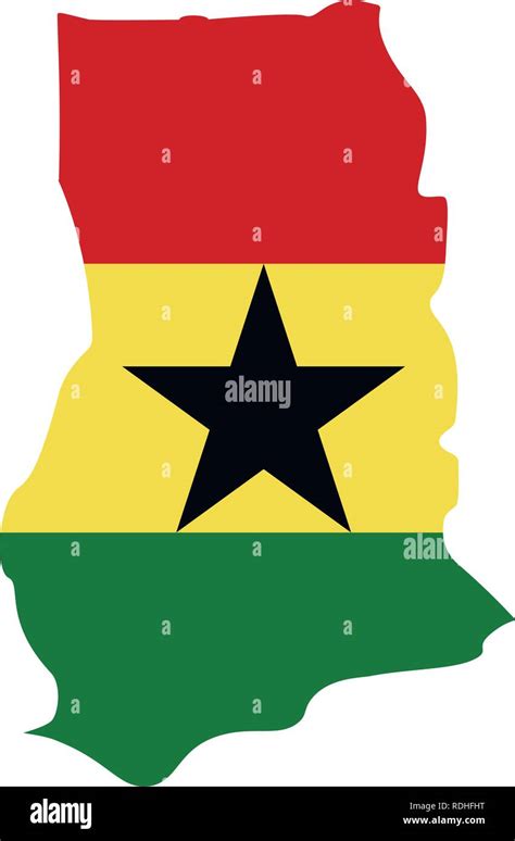 Karte Von Ghana Mit Fahne Im Inneren Ghana Karte Vector Illustration