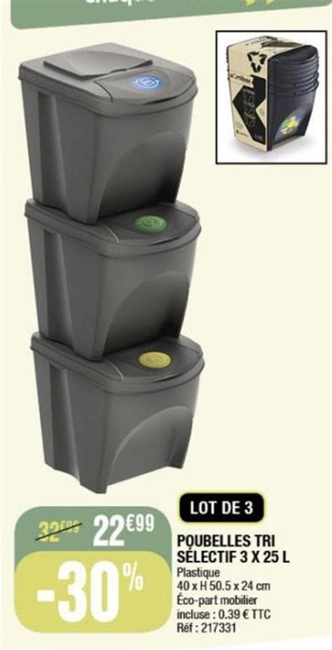 Promo Poubelles Tri Selectif 3 X 25l Chez La Foir Fouille