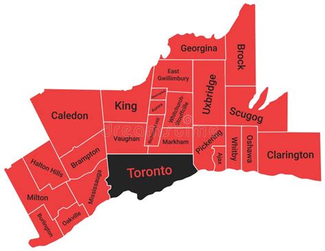 Greater Toronto Area Map Stock Illustrations – 86 Greater Toronto Area ...