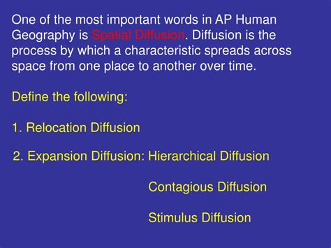 Definition Of Hierarchical Diffusion In Human Geography