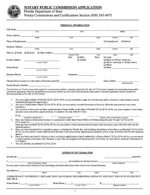 Fl State Notary Application Fill Online Printable Fillable Blank