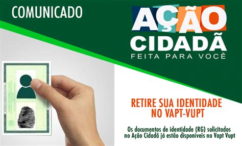 Carteiras de identidade solicitadas no Ação Cidadã estão disponíveis no