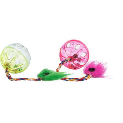 Serie De 2 Pelotas Sonajero Con Cola Bestia Peluda Pets