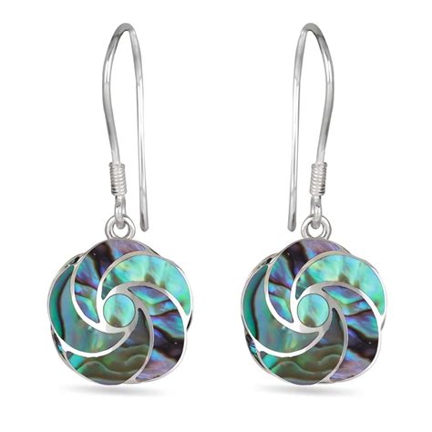 Boucles d oreilles Argent 925 millième rhodié Femme Nacre Abalone