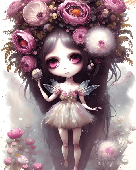 Chibi Cute Doll Big Eyes Fairy Land · Creative Fabrica