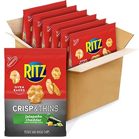 Ritz Crisp Thins Jalapeño Chips Bags Cheddar Cheese 71 Oz 6 Count