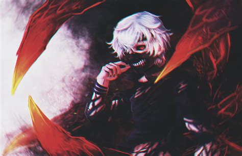 Fond D Cran Anime Rouge Kaneki Ken Tokyo Ghoul Couleur