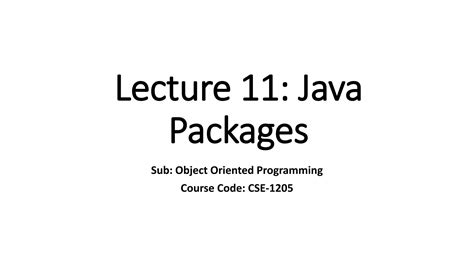 Lecture 12 Java Packages And Gui Basicsppt