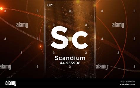 Scandium Sc Symbol Chemical Element Of The Periodic Table 3d Animation On Atom Design