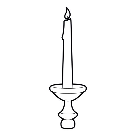 Candle icon, outline style 15220951 Vector Art at Vecteezy