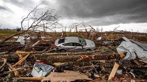 Mayfield tornado damage seen downtown via drone video