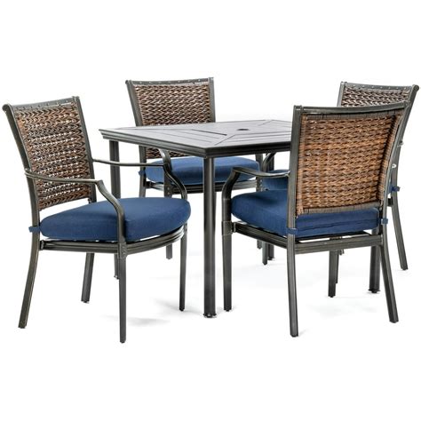 Hanover Mercer Outdoor Patio Dining Set, 5 Piece, Multiple Colors ...