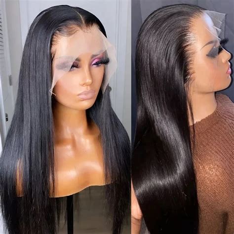 26 28 Inch Straight Lace Front Wig For Black Women Brazilian Straight