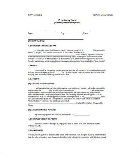 10 Loan Promissory Note Templates Free Sample Example Format DD5