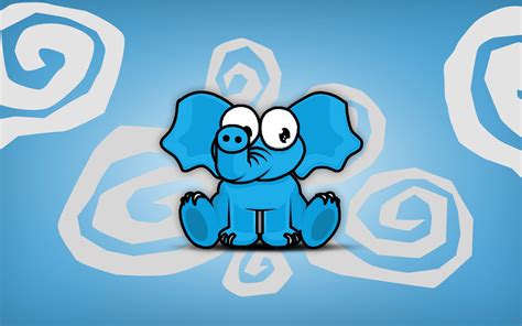 Elephant Blue Cartoon wallpaper | 1680x1050 | #9226