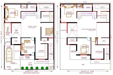 X Architecture Bhk House Floor Plan With Furniture Layout Drawing