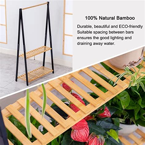 Copree Bamboo Tier Hanging Plant Stand Planter Shelves Flower Pot