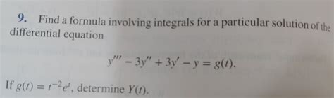 Solved 9 Find A Formula Involving Integrals For A