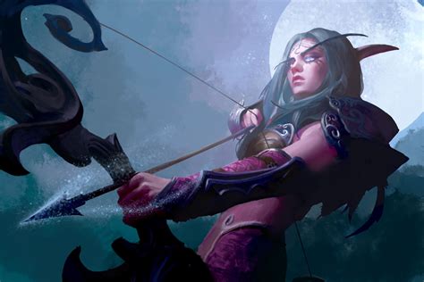 Night Elf By Fu Chenqi On Artstation Night Elf Warcraft Art Elves