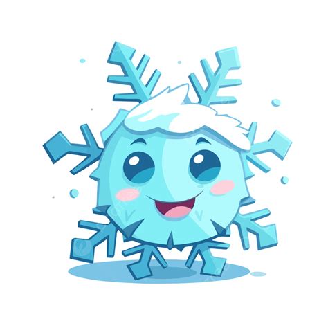 Cute Snowflake Clipart Cute Cartoon Snowflake Character With Smiley