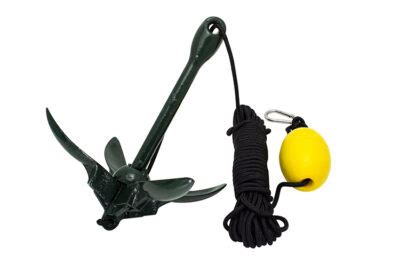 Folding Grapnel Anchor Green Suncor Stainless