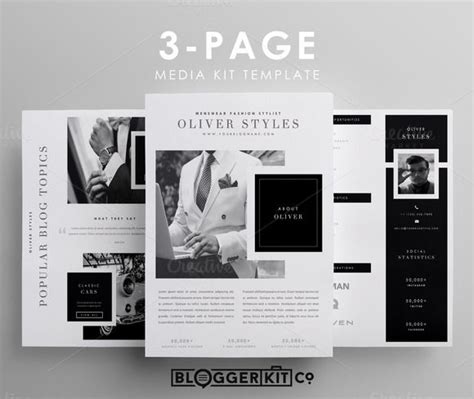 Media Press Kit 3 Pages Media Kit Template Press Kit Design