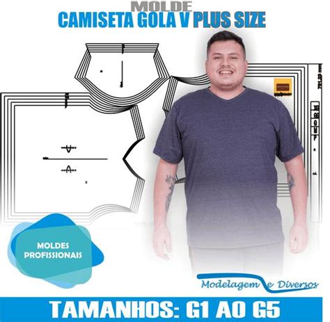 Molde Camiseta Gola V Modelagem Diversos G Ao G Correios Outros