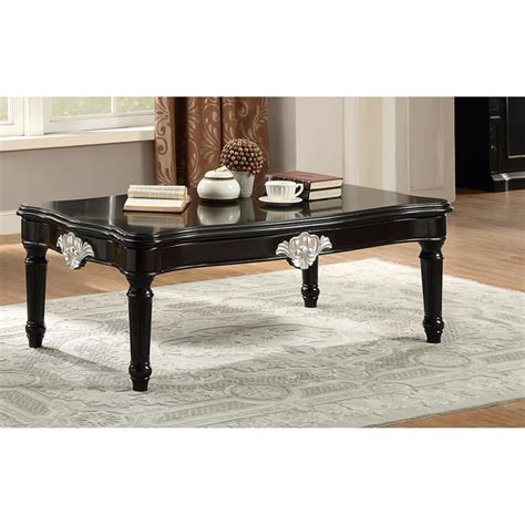 Acme Furniture Ernestine Black Rectangle 3pc Coffee Table Set Miko Decor