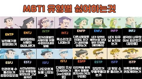 Mbti 유형별 싫어하는 사람과 있을때 삶의 교훈 인용구 재미있는 문구 성격 종류