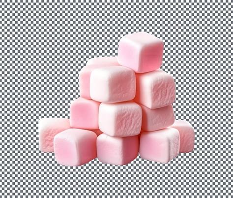 premium psd marshmallow soft spongy candies isolated  transparent
