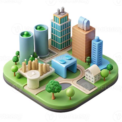 serene abstract Sustainable Urban Planning Diagram Isolated detailed