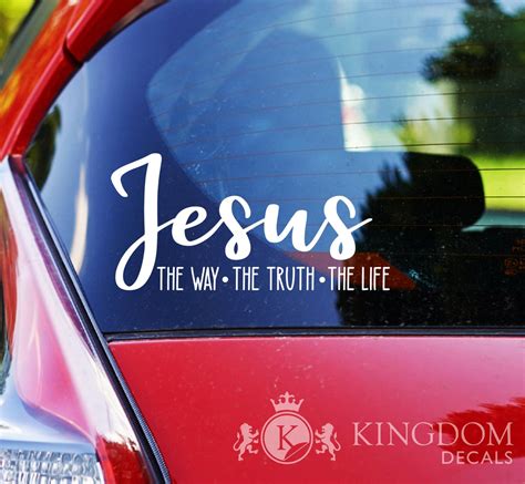 Jesus Decal Christian Car Sticker Vinyl Lettering Window Etsy