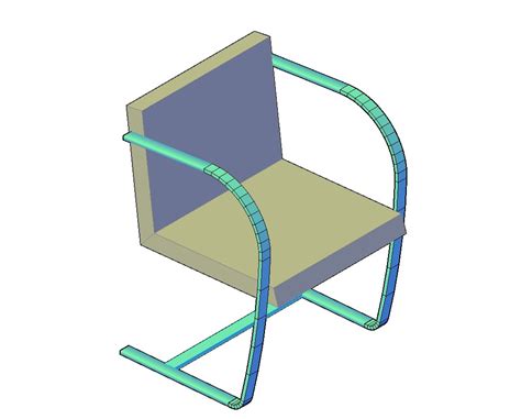 3d Model Of Simple Chair Isometric Elevation Design Dwg File Cadbull