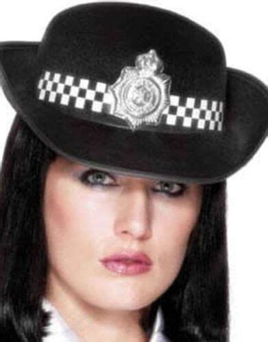 Ladies Policewoman Wpc Police Lady Woman Hat Blackwhite By Smiffys Ebay