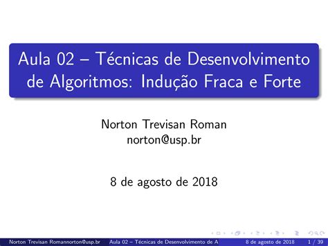 ACH2002 Introdução à Análise de Algoritmos Aula 02 PPT