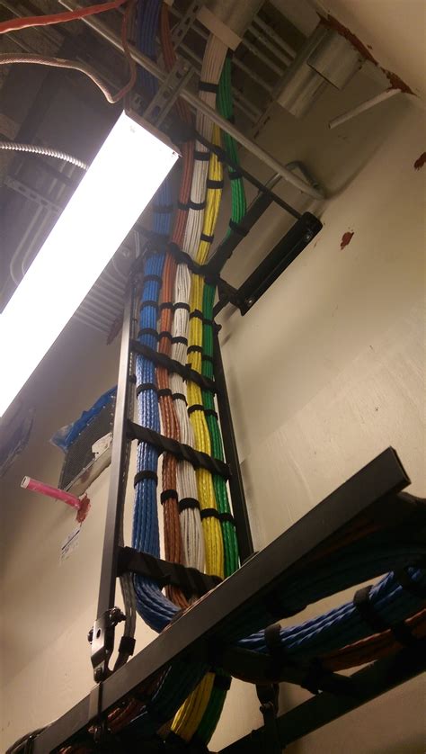 Beautifully Run Colorful Cable Management With Velcro Ties In 2020 Structured Cabling