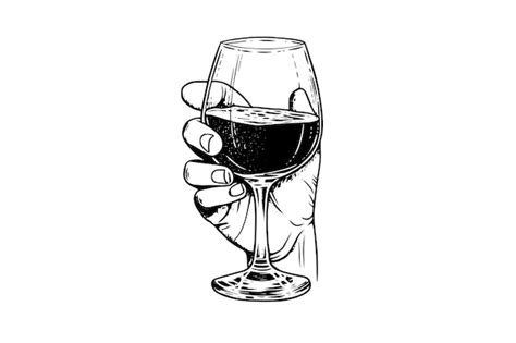 Premium Vector Wine Glass In Hand Drawn Ink Sketch Engraving Style Vector Illustration