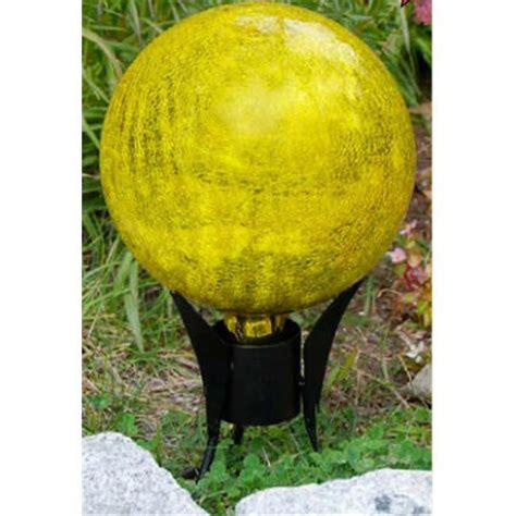 Gazing Globe 12 In Lemon Drop Crackle