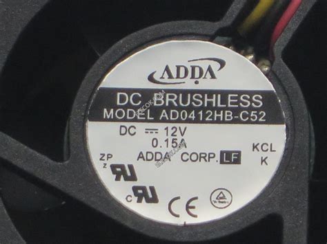 ADDA AD0412HB C52 12V 0 15A 1 8W 3wires Cooling Fan Refurbished